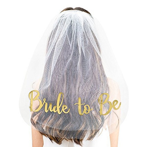 Veil comb white - veil, gold