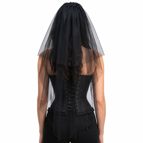 Black wedding bride veil - wedding,