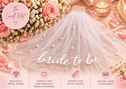 Bride veil white pearl - to,