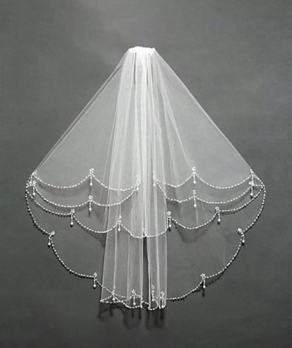 Bridal veil comb - bridal, pearl