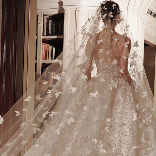Bride white butterfly veil - bride,