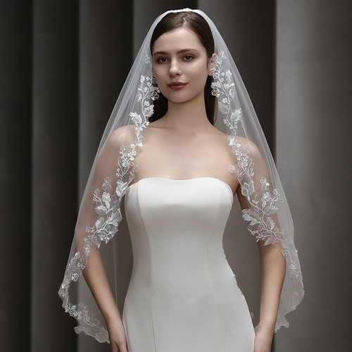 Ivory bride veil - uk, lace