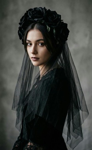 Halloween gothic black veil - gothic,