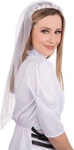 White hen party wedding veil - white,