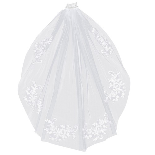 Elegant white wedding veil - elegant,