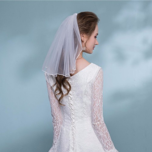 White short wedding veil - white,