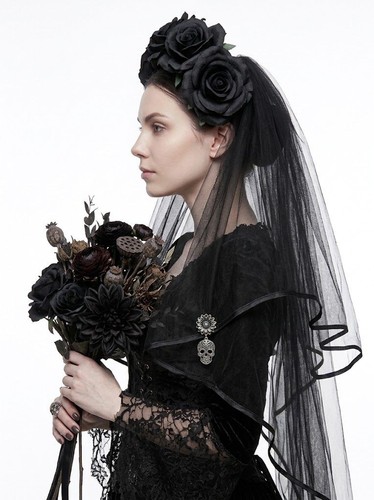 Halloween gothic black veil - halloween,