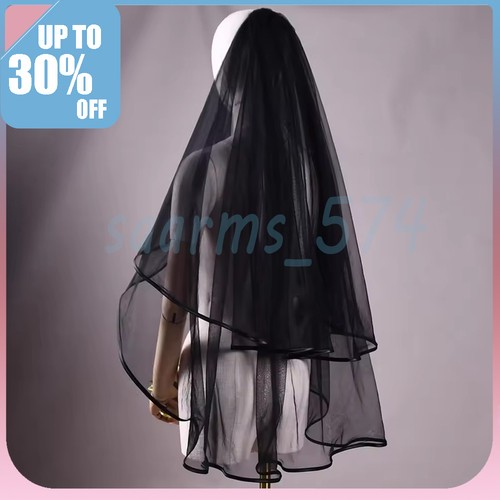 Black comb veil - black, of