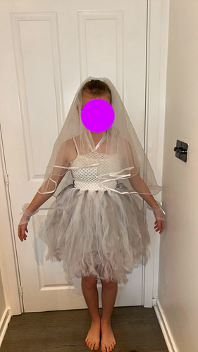 Girls white tulle bride - tulle,