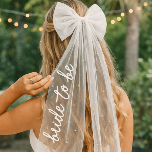 Bow marry veil pearl - veil,