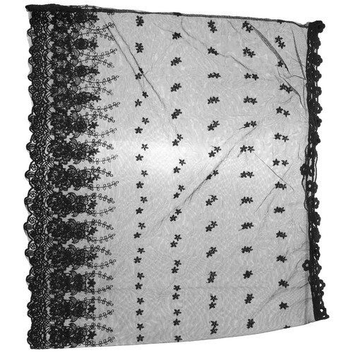 Black lace bridal veil elegant - lace,