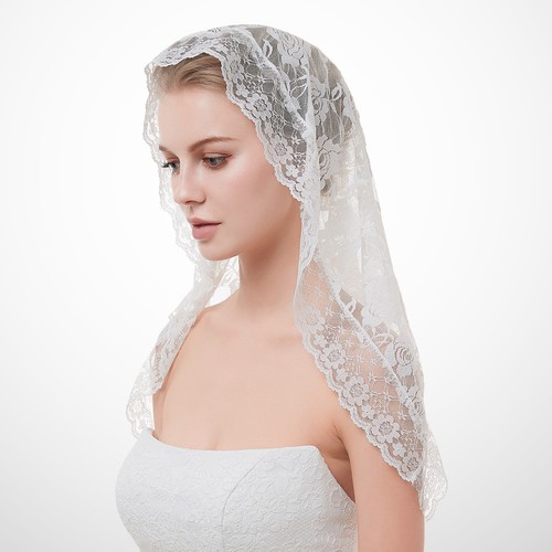 White lace veil durable bride - durable,
