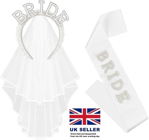 Bride headband veil sash - headband,
