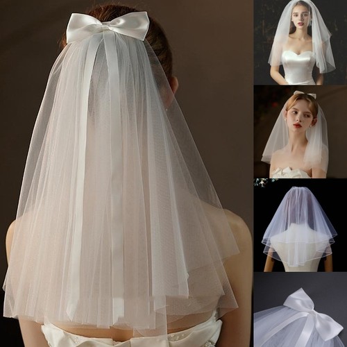 Bride veil bow bridal - uk,
